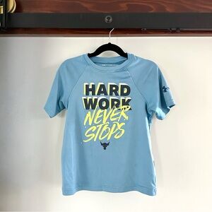 Under Armour Youth “Hard Work Never Stops” Graphic Tee | YXS
